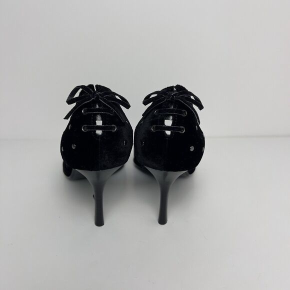 Calvin Klein Black Velvet Hermione Pointed Toe Heels BLACK WOMEN Size 9 - Picture 4 of 8